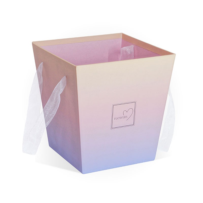 Д10703-06 Коробка для цветов «Трапеция» маленькая 170x170x180 градиент розовый