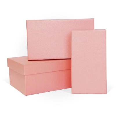 Д10103П.252 Набор подарочных коробок 3 в 1 тисненая бумага  150x95x60 розовый