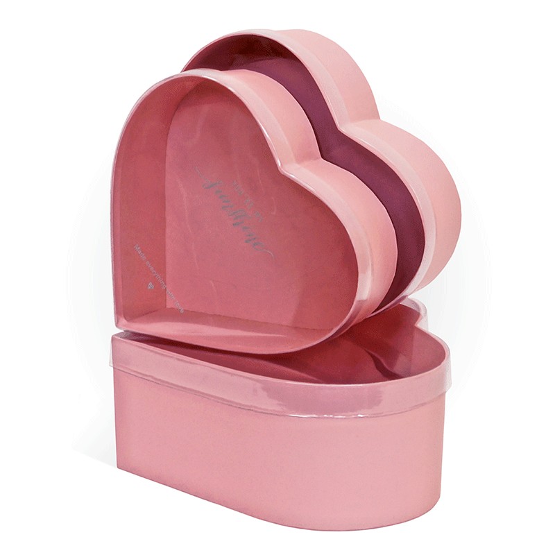 Д10803-11 Набор коробок 3 в 1 «Сердце» прозрачная крышка 280x252x110 розовый