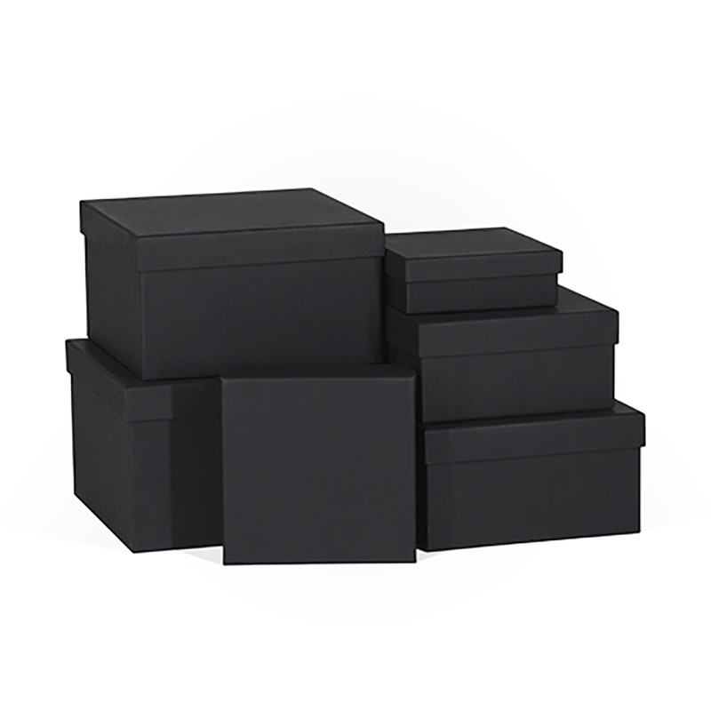 Д10103К.028 Набор подарочных коробок 6 в 1 тисненая бумага 250x250x150 черный