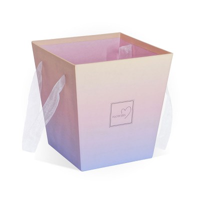 Д10703-06 Коробка для цветов «Трапеция» маленькая 170x170x180 градиент розовый