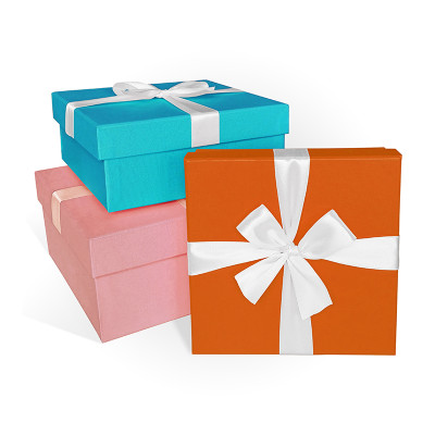 Д10103К.221 Набор подарочных коробок 3 в 1 с бантом  микс-4 190х190х90