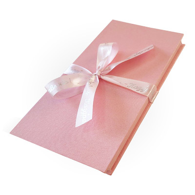 Д10303П.045/Л Подарочная коробка ДЛЯ ДЕНЕГ с бантом,тиснение МИКРОВЕЛЬВЕТ 172х83х16,розовый/лого