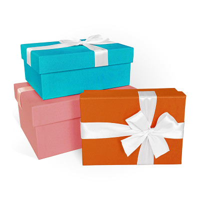 Д10103П.430 Набор подарочных коробок 3 в 1 с бантом микс-4 190х150х90