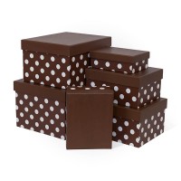 Д10103П.073 Набор подарочных коробок 6 в 1Темный-шоколад-дно 250х210х150