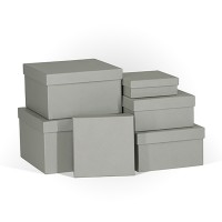 Д10103К.025 Набор подарочных коробок 6 в 1 тисненая бумага 250x250x150 титан