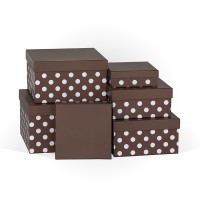 Д10103К.059 Набор подарочных коробок 6 в 1 Темный-шоколад-дно 250х250х150