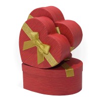Д10803-19 Набор коробок 3 в 1 «Сердце с бантом» 210x200x90 красный