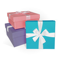 Д10103К.218 Набор подарочных коробок 3 в 1 с бантом  микс-1 190х190х90