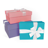 Д10103П.427 Набор подарочных коробок 3 в 1 с бантом микс-1 190х150х90