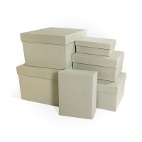 Д10103П.218 Набор подарочных коробок 6 в 1 тиснение РОМБ 250x210x150 серый