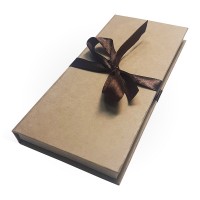 Д10303П.026 Подарочная коробка ДЛЯ ДЕНЕГ с бантом, крафт бумага,  172х83х16, коричневый
