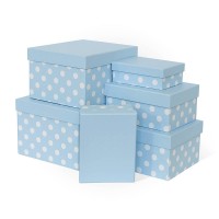 Д10103П.072 Набор подарочных коробок 6 в 1 Воздушно-голубой-дно 250х210х150