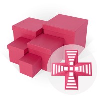 Д11003.027 Набор подарочных коробок 5 в 1 WOW-эффект тисненая бумага бегония 210x210x210