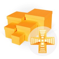 Д11003.030 Набор подарочных коробок 5 в 1 WOW-эффект тисненая бумага кукурузно-желтый 210x210x210
