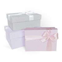 Д10103П.428 Набор подарочных коробок 3 в 1 с бантом микс-2 190х150х90